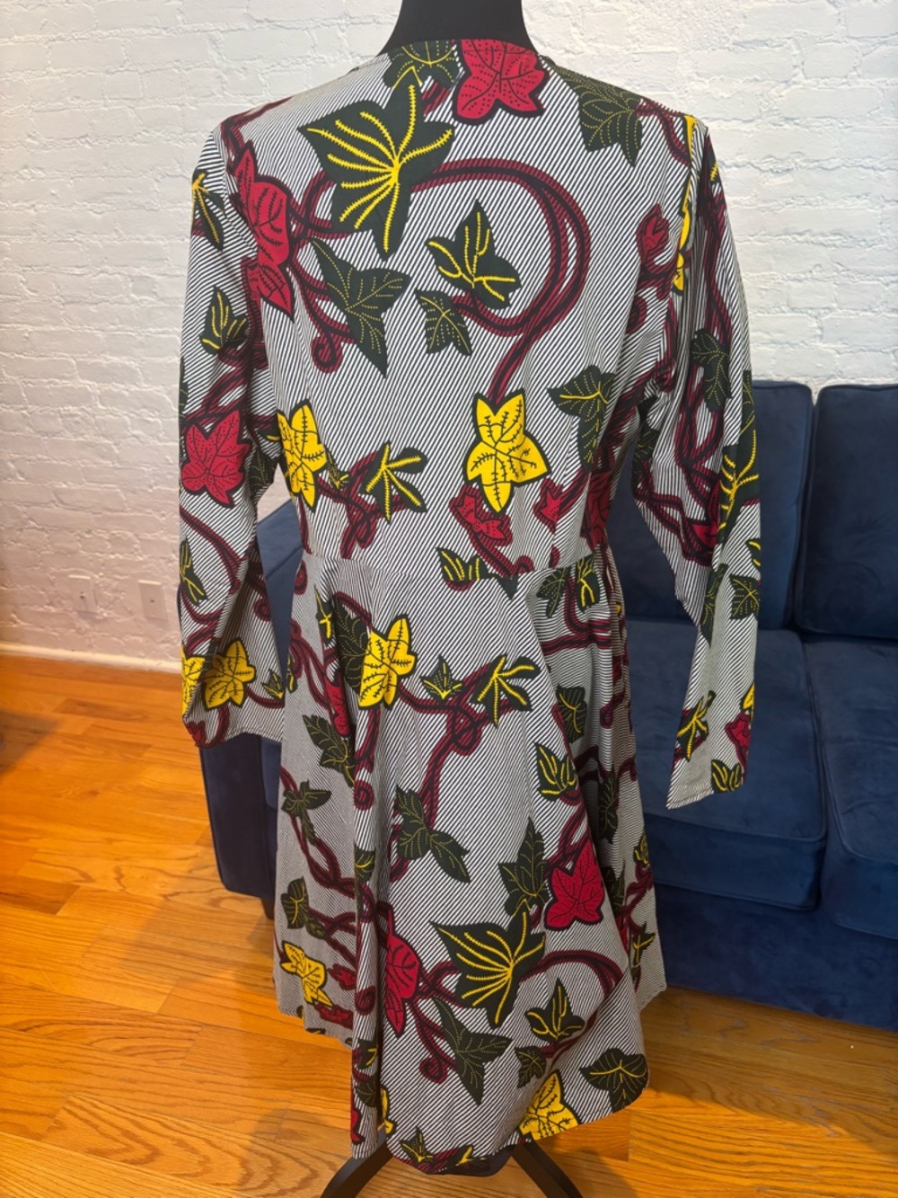 Mae Otti “Keita” African Floral Zip-Front Fit & Flare Dress - XL - Picture 6 of 10